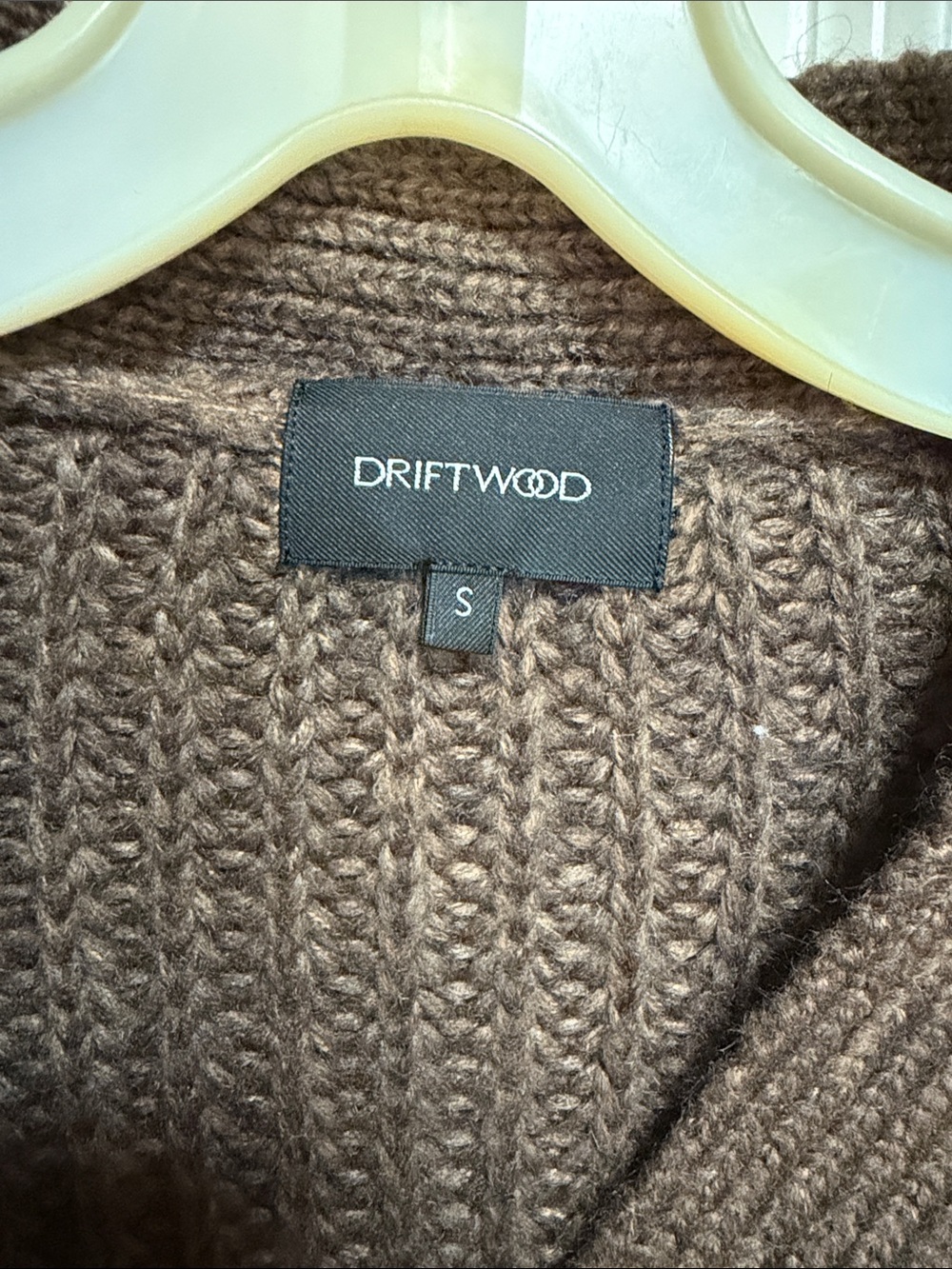 DRIFTWOOD Brown Chunky Knit Button-Front Cardigan - Picture 2 of 6